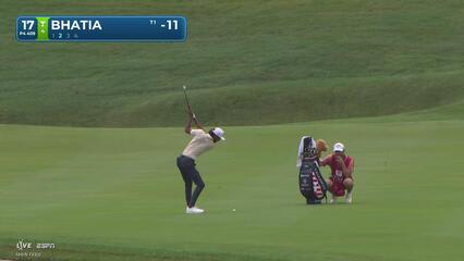 Akshay Bhatia gets up-and-down from 127 yards for birdie on No. 17 at Travelers