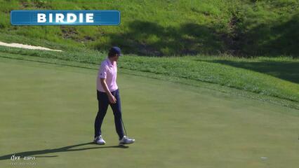 Nick Dunlap sinks 17-foot putt for birdie on No. 16 at John Deere