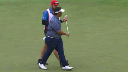 Kiradech Aphibarnrat makes short birdie putt at Wells Fargo