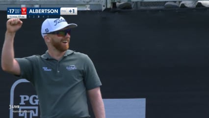 Anders Albertson holes out for eagle from fringe at Rocket Mortgage