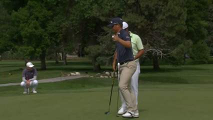 John VanDerLaan buries putt for birdie at Utah Championship