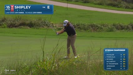 Neal Shipley taps in 2-foot putt for birdie on No. 15 at Wyndham