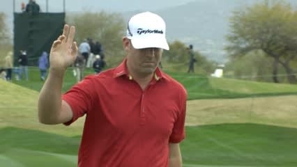 Justin Hicks sinks 21-foot putt at Waste Management