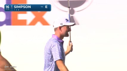 Webb Simpson sinks a 42-foot birdie putt at WM Phoenix Open