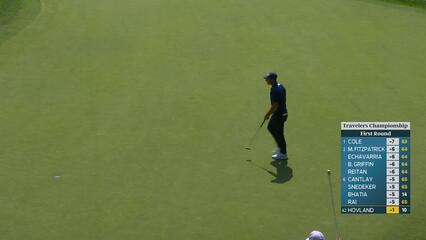 Viktor Hovland makes birdie on No. 11 at Travelers