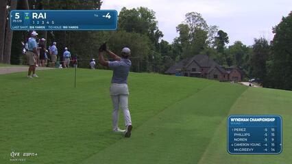 Aaron Rai makes birdie on No. 5 at Wyndham