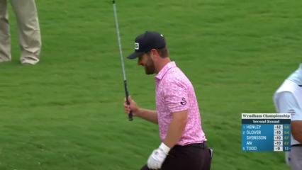 David Lingmerth holes bunker shot for birdie at Wyndham
