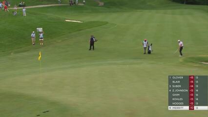 Troy Merritt sinks 6-foot putt for birdie on No. 14 at John Deere