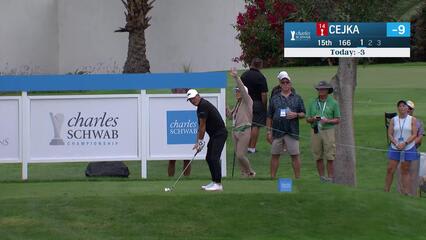 Alex Cejka makes birdie putt on No. 15 at Charles Schwab Cup Championship