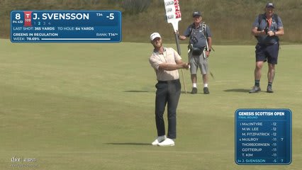 Jesper Svensson drains 18-foot birdie putt on No. 8 at Genesis Scottish Open