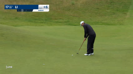 Haotong Li makes putt for birdie at Genesis Scottish Open