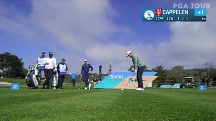 Sebastian Cappelen misses ace by inches on No. 17 at AT&T Pebble Beach