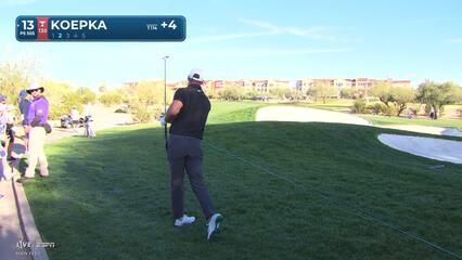 Brooks Koepka sinks 5-foot birdie putt on No. 13 at WM Phoenix Open