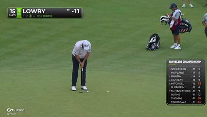 Shane Lowry sinks 23-inch putt for birdie on No. 15 at Travelers