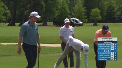 Smalley/Springer holes out for birdie from 25-feet on No. 5 at Zurich Classic