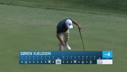 Søren Kjeldsen holes out for birdie on No. 17 at Stifel Charity Classic