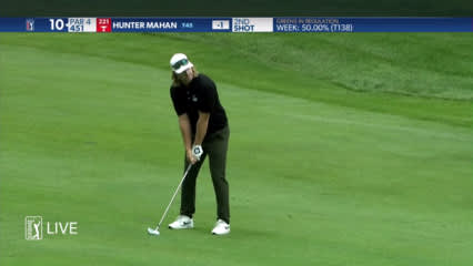 Hunter Mahan's nice approach to 6 feet setting up birdie at Travelers