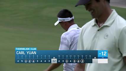 Carl Yuan makes eagle putt on No. 16 at BMW Charity Pro-Am
