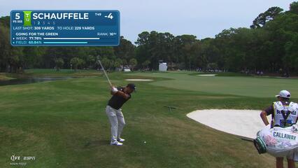 Xander Schauffele makes 4-foot birdie putt on No. 5 at RBC Heritage