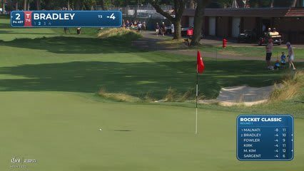 Keegan Bradley's 199-yard approach sets up birdie on No. 2 at Rocket Classic