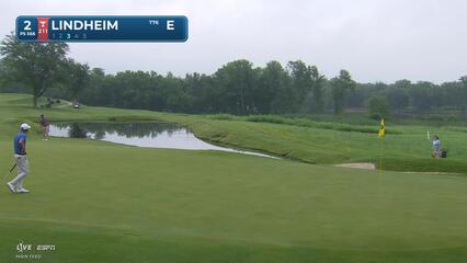 Nicholas Lindheim drains 7-foot putt for birdie on No. 2 at John Deere