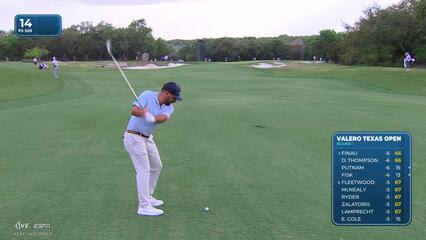 Stephan Jaeger drains 2-foot birdie putt on No. 14 at Valero