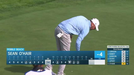 Sean O'Hair makes birdie on No. 16 at AT&T Pebble Beach