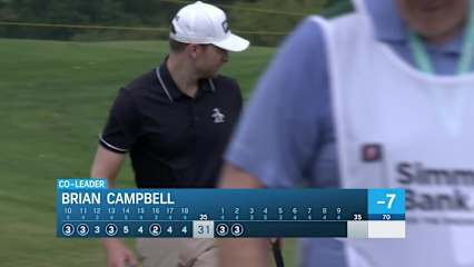 Brian Campbell sinks a 22-foot birdie putt on No. 2 at Simmons Bank Open