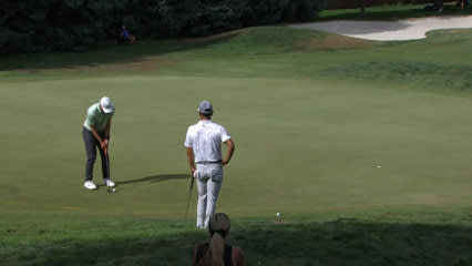 Nick Hardy pours in long par putt at Albertsons Boise Open