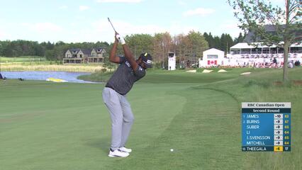 Sahith Theegala reaches par-5 No. 18 in two, makes birdie at RBC Canadian