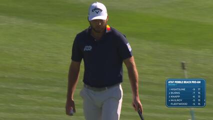 Sam Burns drains 9-foot birdie putt on No. 15 at AT&T Pebble Beach