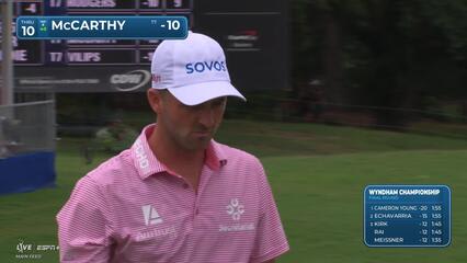 Denny McCarthy sinks a 22-foot birdie putt on No. 10 at Wyndham