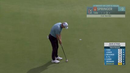 Hayden Springer sinks 8-foot birdie putt on No. 13 at Bank of Utah