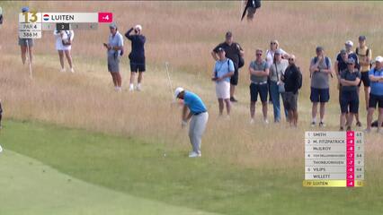 Joost Luiten holes 120-yard shot from the rough for birdie on No. 13 at Genesis Scottish Open