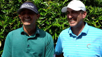 Hank Lebioda and Rob Riggle interview at BMW Charity Pro-Am