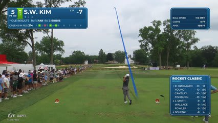 Si Woo Kim hits tee shot to 5 feet, sets up birdie on No. 5 at Rocket Classic