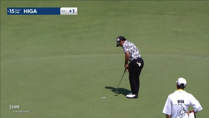 Kazuki Higa makes birdie at the Memorial