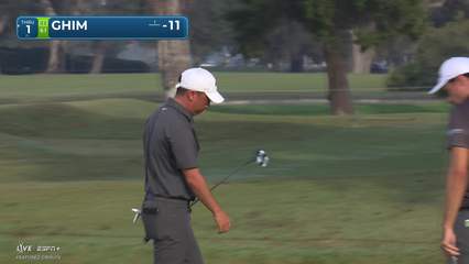 Doug Ghim nearly holes out from greenside bunker, makes birdie on No. 10 at The RSM Classic