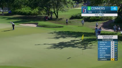 Corey Conners sinks 3-foot birdie putt on No. 12 at Mexico Open