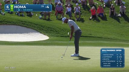 Max Homa sinks 6-foot birdie putt on No. 6 at WM Phoenix Open