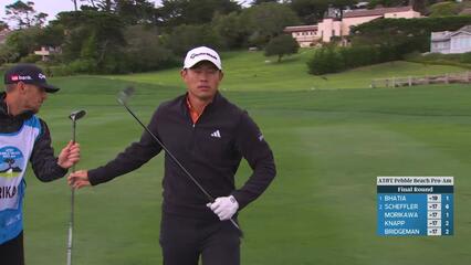 Collin Morikawa hits 229-yard approach to 13 feet, sets up birdie on No. 2 at AT&T Pebble Beach
