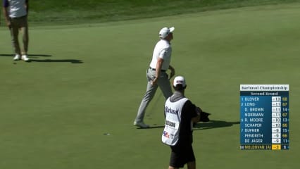 Maxwell Moldovan makes birdie on No. 15 at Barbasol