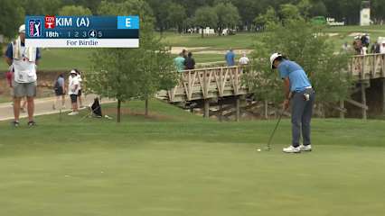 Kris Kim makes birdie on No. 18 at CJ CUP Byron Nelson