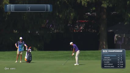 Michael Thorbjornsen sinks 2-foot putt for birdie on No. 8 at BMW Championship