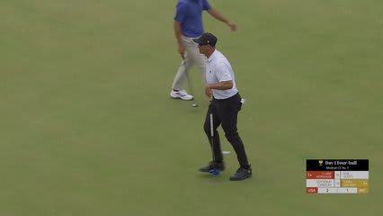 Adam Scott makes birdie on No. 16 at the 2026 Presidents Cup