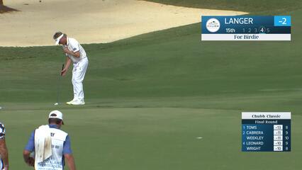 Bernhard Langer holes out for birdie on No. 15 at Chubb Classic