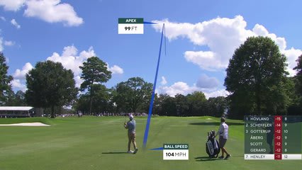 Russell Henley gets up-and-down from 130 yards for birdie on No. 13 at TOUR Championship