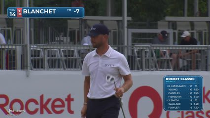 Chandler Blanchet sinks 6-foot birdie putt on No. 14 at Rocket Classic