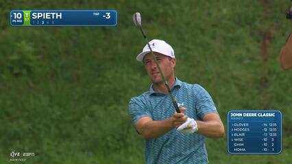 Jordan Spieth drains 9-foot putt for birdie on No. 10 at John Deere