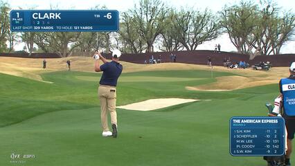 Wyndham Clark hits 121-yard approach to 2 feet, sets up birdie on No. 1 at The American Express